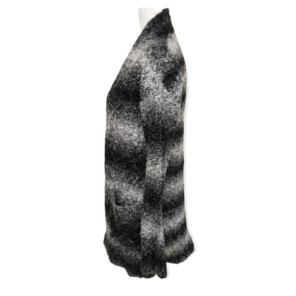 Rachel Zoe Ombre Stripe Open Cardigan Wool Alpaca Blend Sweater Gray Black S - Picture 4 of 11